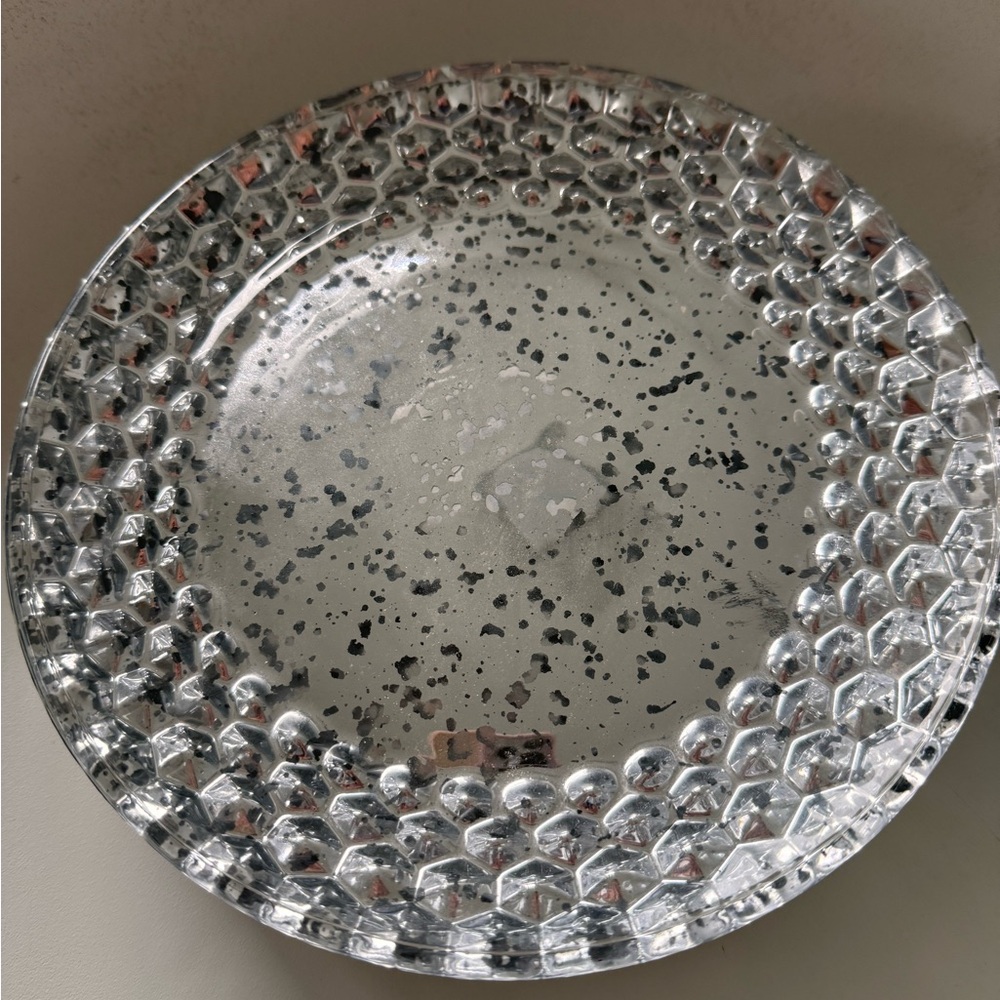Silver Decorative Glass salad Plate set of 5